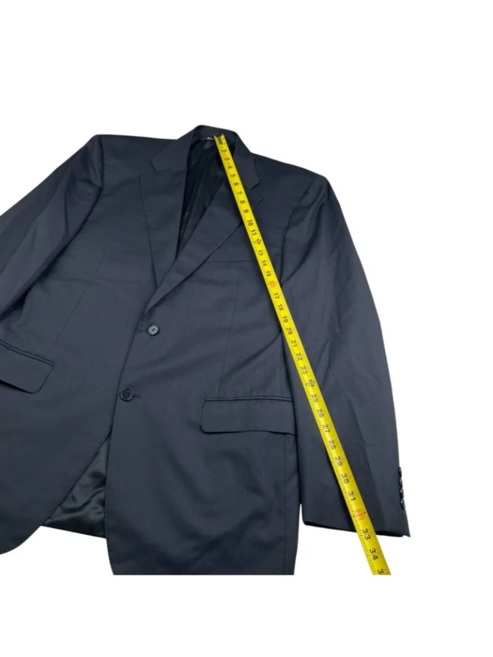 Canali Men's 100% Wool 2-Button Blazer Navy Blue Stripe • Italy • 44L